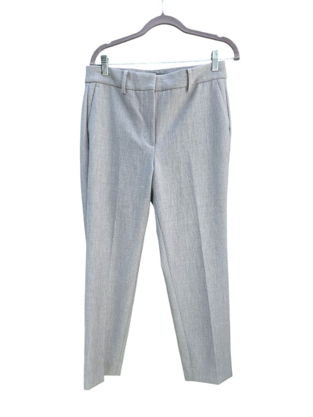 Talbots Gray Petite Straight-Leg Dress Pants Size 8P Polyester Blend